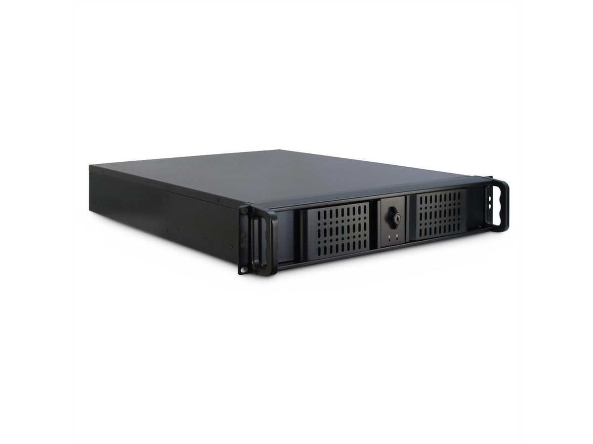 19" Servergehäuse, 2HE, lang, schwarz