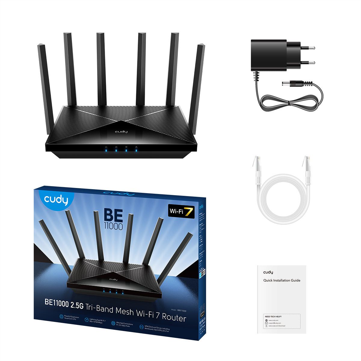 CUDY WR6500H BE6500 2.5G  Wi-Fi 7 Mesh Router