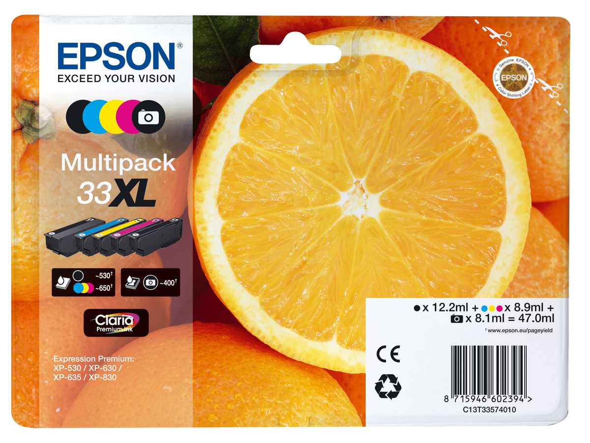 Epson Oranges Multipack 5-colours 33XL Claria Premium Ink