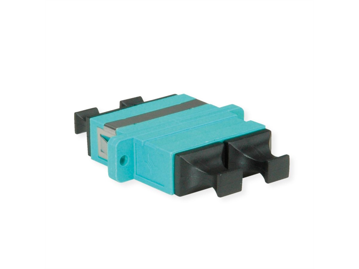 TELEGÄRTNER SC Duplex Kupplung, Multimode, Keramikhülse, Kunststoffgehäuse, türkis