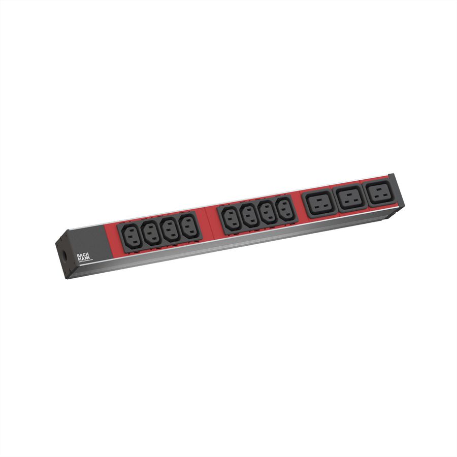 BACHMANN IT PDU ALU 1HE 8x C13 3x C19, Zuleitung mit C20 stecker