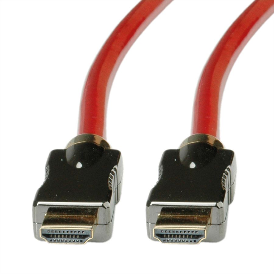 ROLINE 8K HDMI Ultra HD Kabel mit Ethernet, ST/ST, rot, 3 m