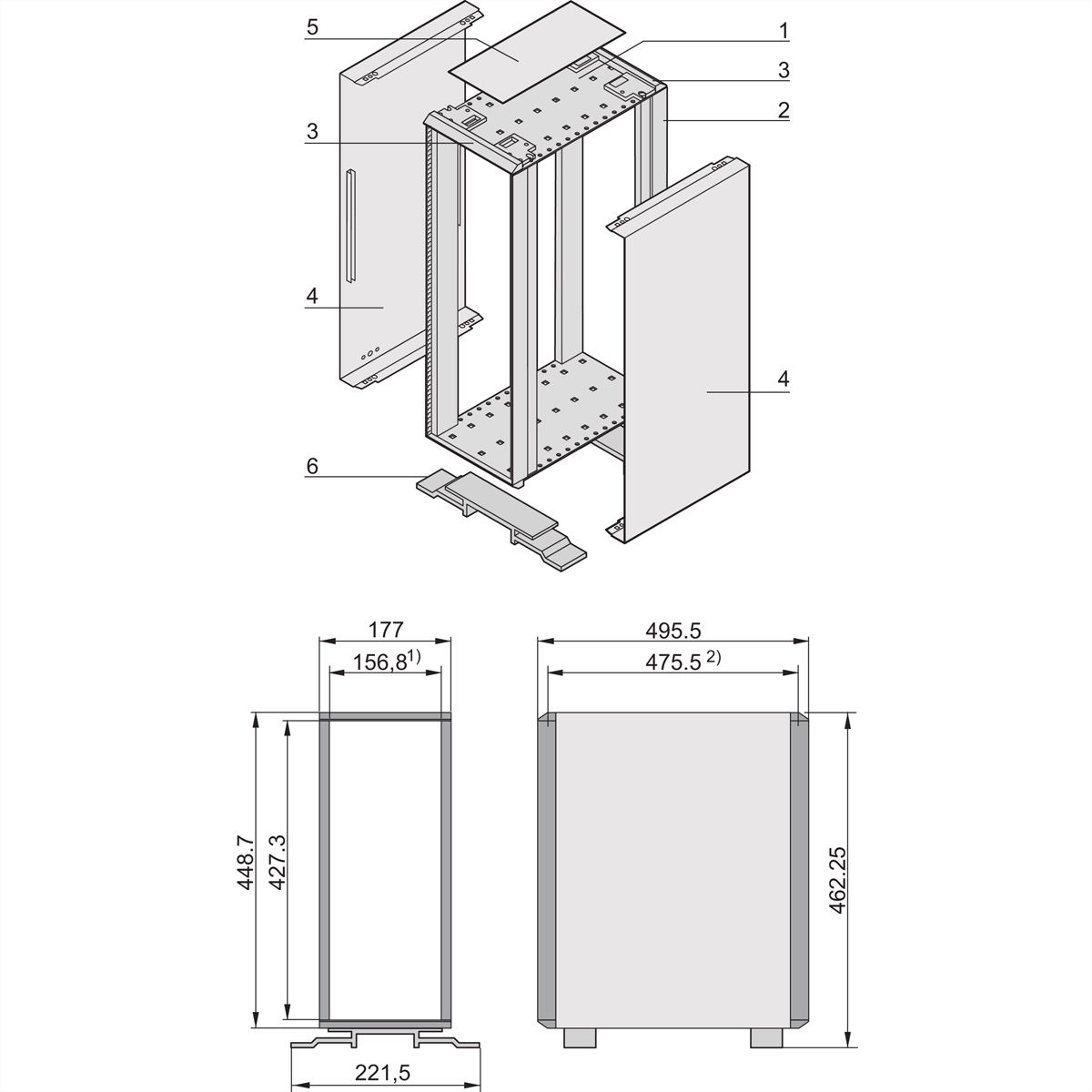 SCHROFF ratiopacPRO Tower 4 HE Breite - RAT.PRO TOWER 4HE 84TE 495T