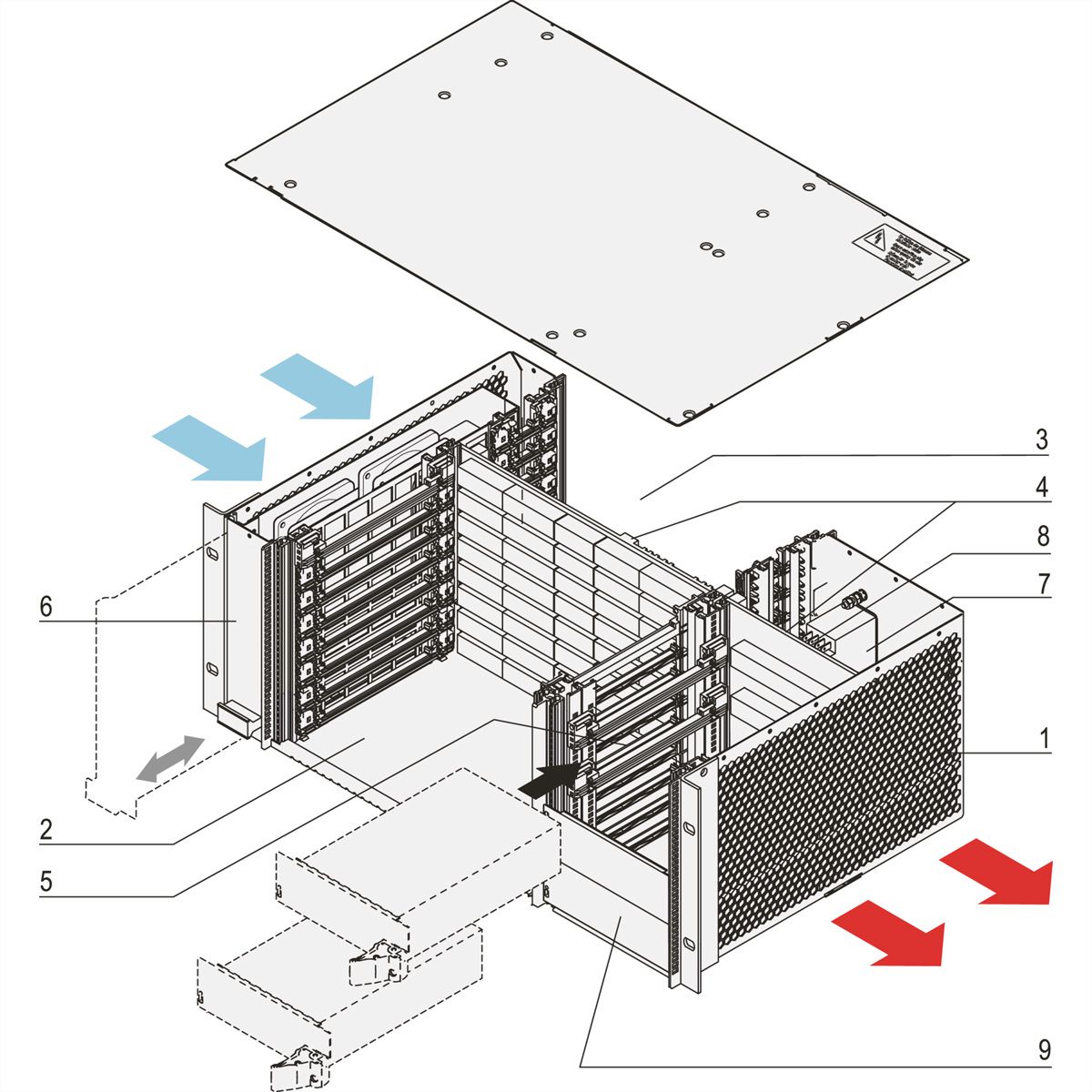 SCHROFF 4 HE, 8 Slot, mit Rear I/O, für 19"-Netzgerät - BGTR 4HE 275T 8SL CPCI 19"