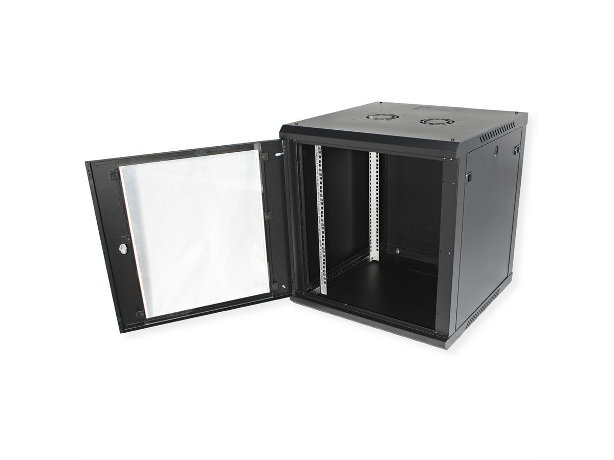 ROLINE 19-Zoll Wandgehäuse Basic Plus 12HE, 600x600 BxT schwarz