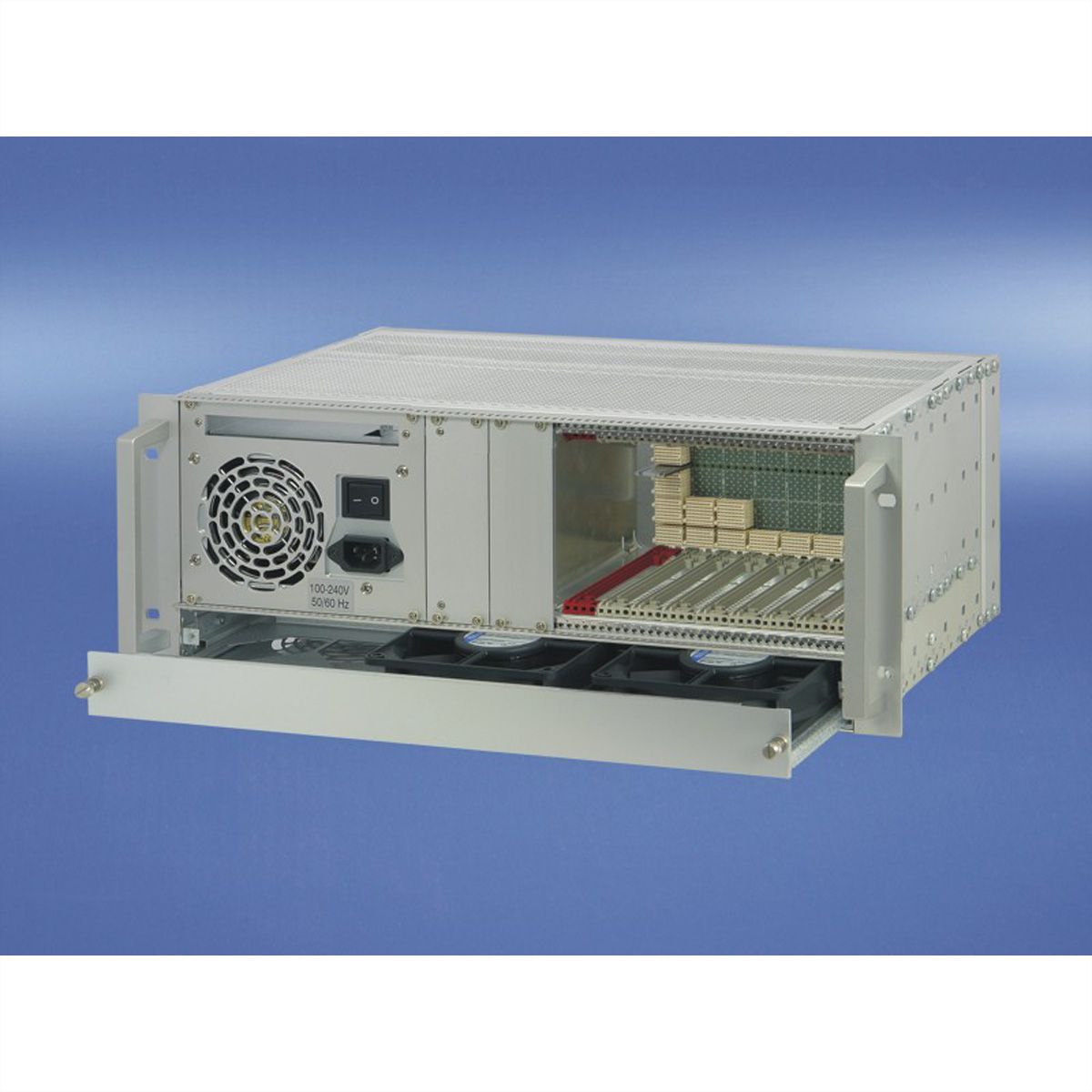 SCHROFF 4 HE, 9 Slot, ohne Rear I/O, mit ATX-Netzgerät - CPCI SERI.9SL 4HE O.REAR I/O