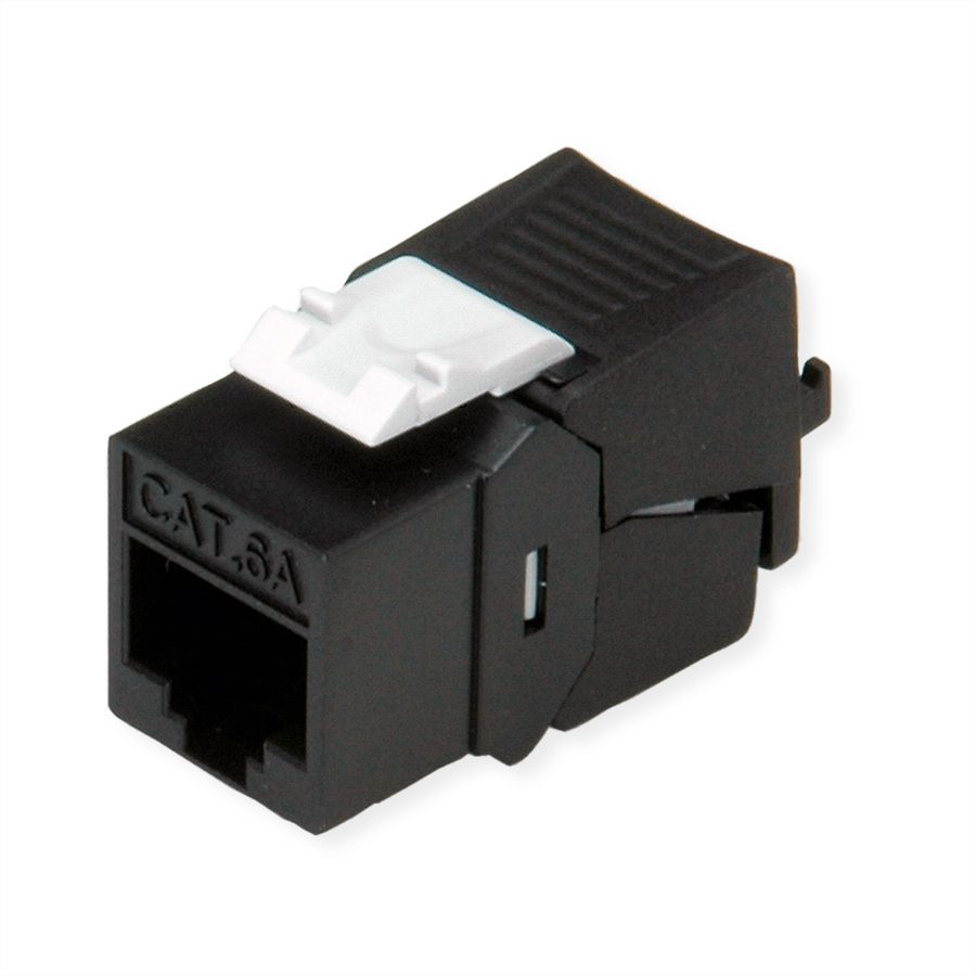 ROLINE Cat.6A (Class EA) Keystone, ungeschirmt, werkzeuglos, SLIM, schwarz