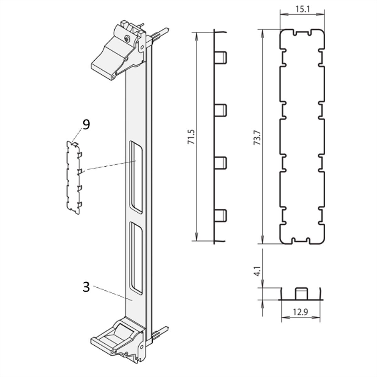 SCHROFF EMV-Abdeckung für PMC Mezzanine Frontplatten Ausbrüche - EMC ABDECKUNG 0,2MM VA GLANZ