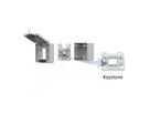 METZ CONNECT IP44 Modul-Aufputz-Gehäuse, Klappdeckel+Schloss, 2Ports unbestückt, grau