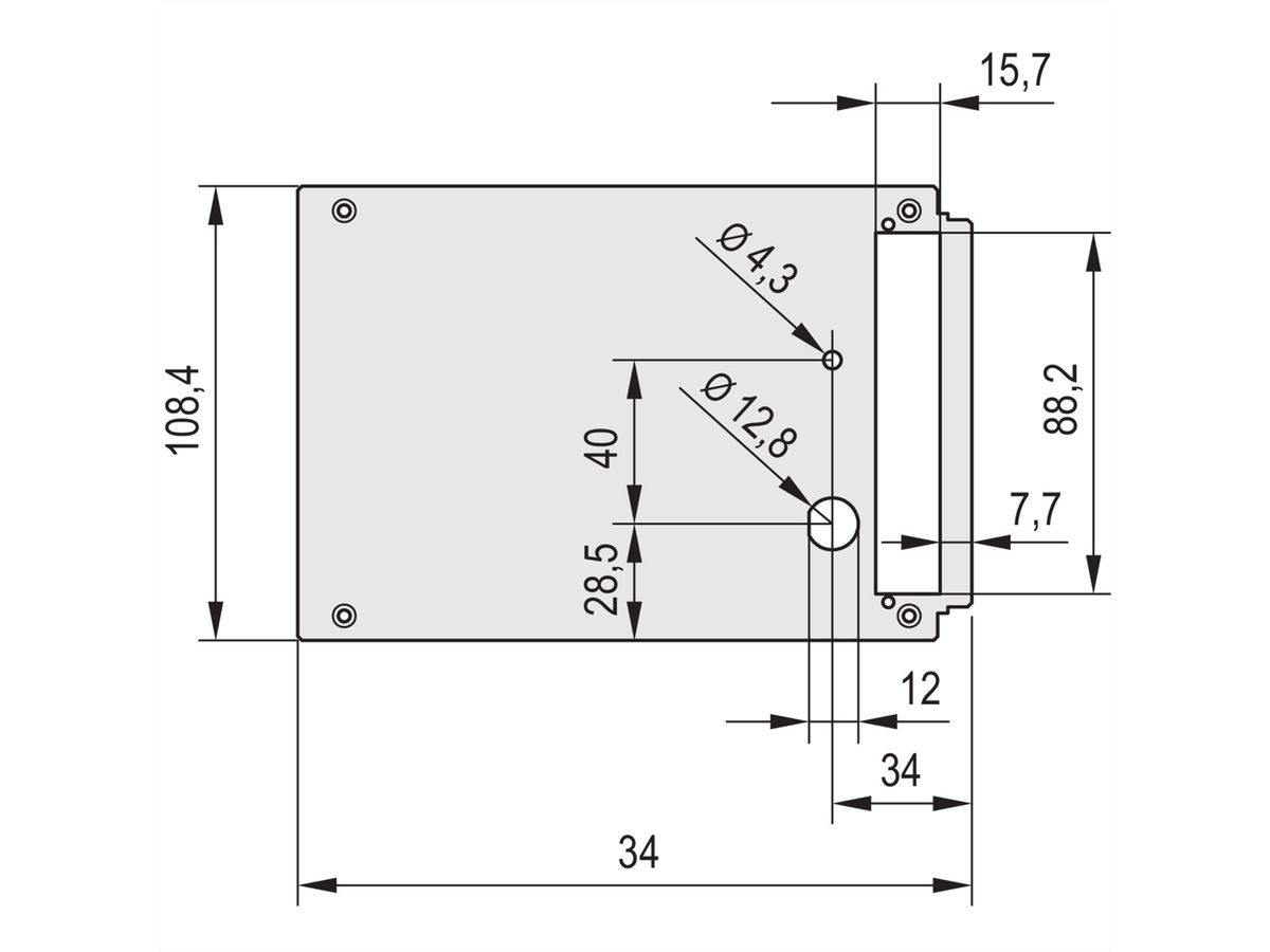 SCHROFF Rückwand - RUECKWAND HF-KASSETTE 12TE