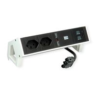 BACHMANN DESK2 2xCH 1xUSB A/C 22W, 0,2m GST18 RAL9010 Schweiz