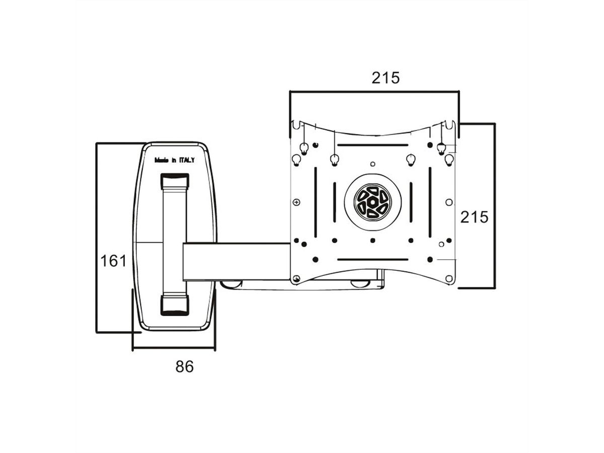 ROLINE LCD/TV-Wandhalterung, Extralang, 4 Drehpunkte, 10-40 Zoll, bis 25 kg