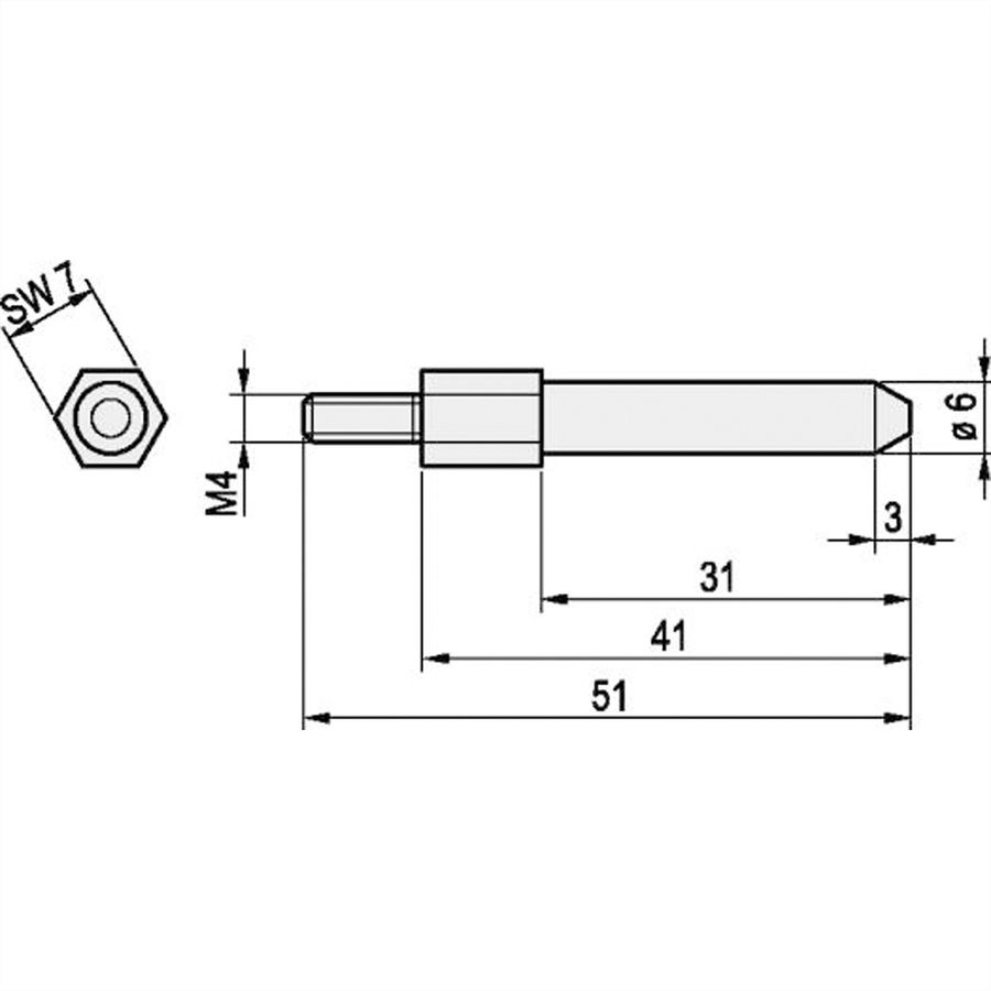 SCHROFF Codierbolzen - ZENTRIERBOLZEN F.RUECKRAHM.