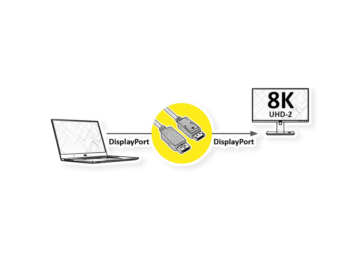 ROLINE DisplayPort Kabel, v2.0, DP ST - ST, schwarz, 5 m