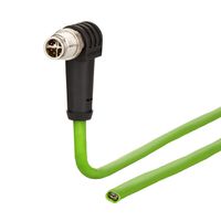 METZ CONNECT Anschlussleitung M12 Stecker 8-polig X-kodiert, gewinkelt, 2 m