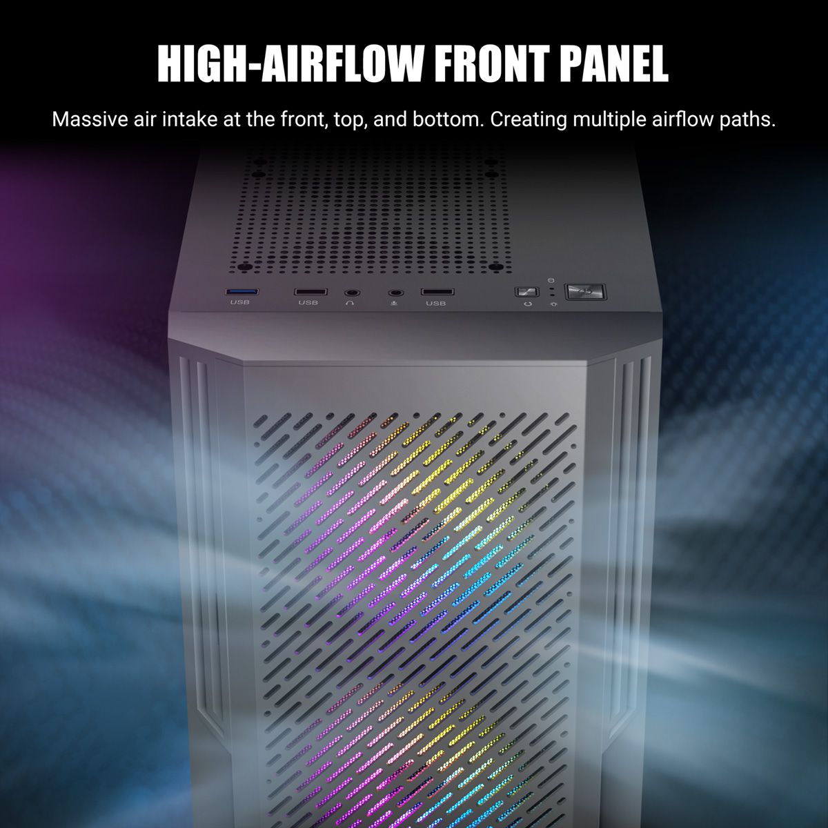 ANTEC AX20 PC Gehäuse Midi Tower Gaming Black ATX, schwarz