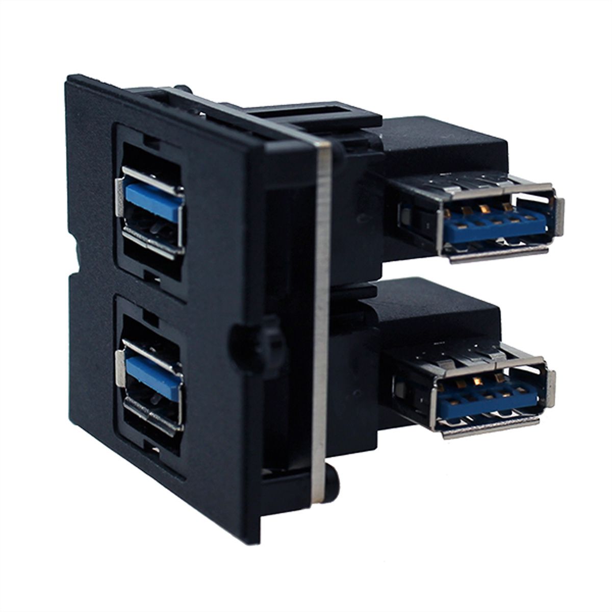 BACHMANN Rahmen 2xUSB 3.0, 90° Abgang seitlich
