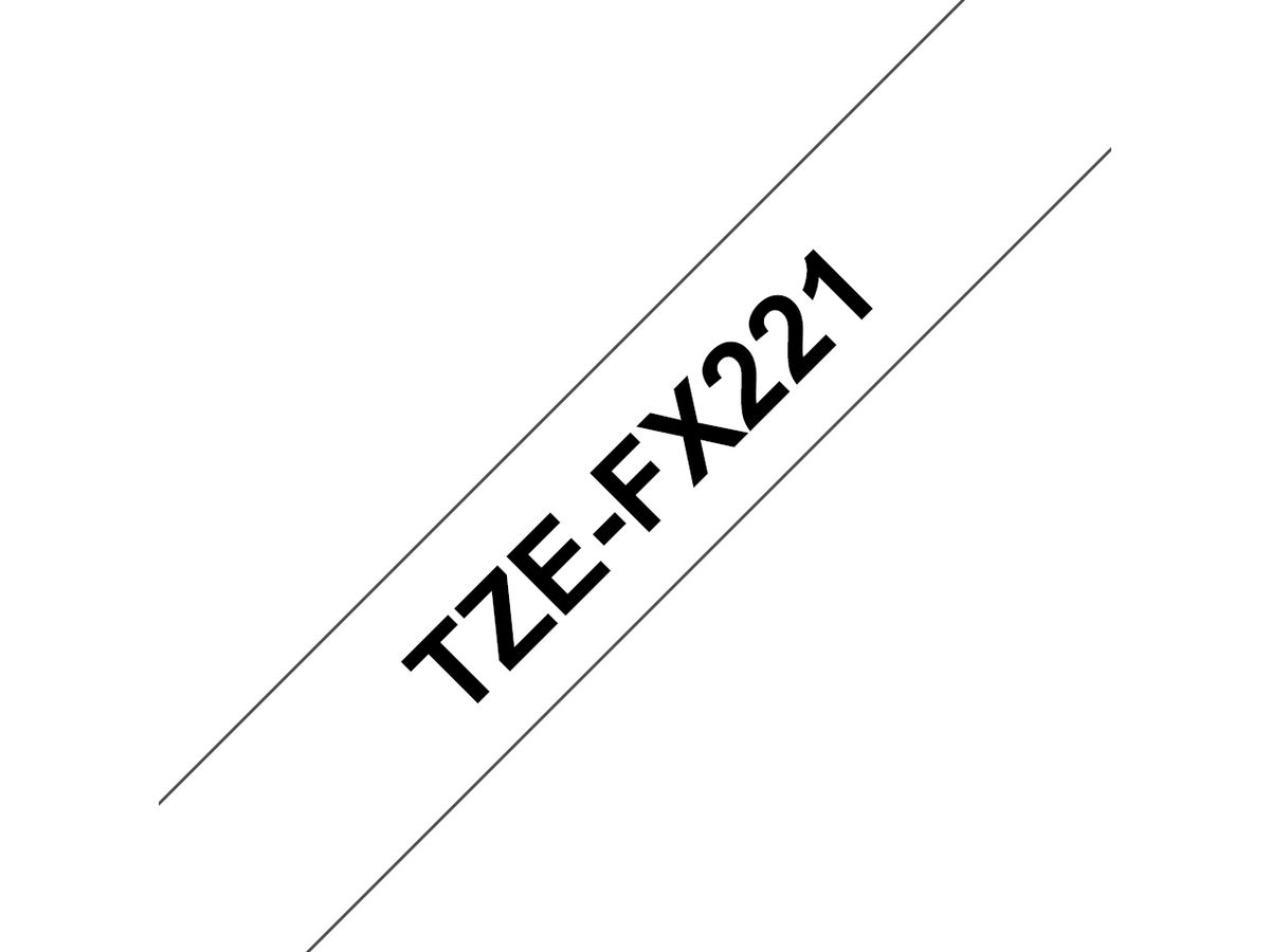 Brother TZE-FX221 Etiketten erstellendes Band Schwarz auf weiss