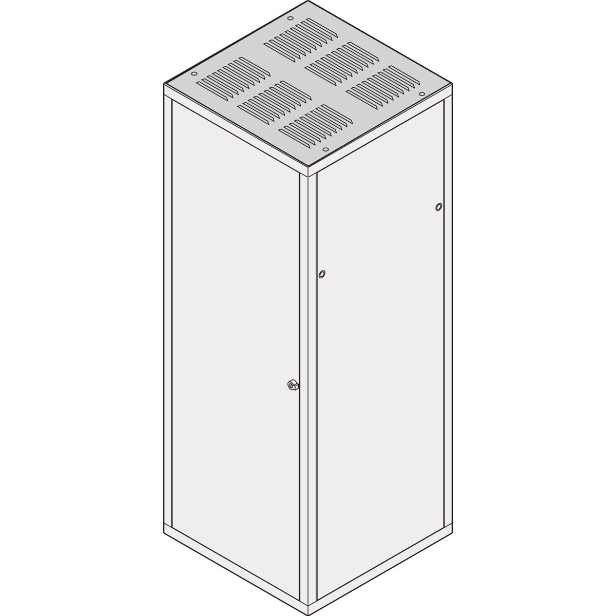 SCHROFF Dach, gekiemt, RAL 7021 - DACH M.KIEMEM 600B 900T 7021