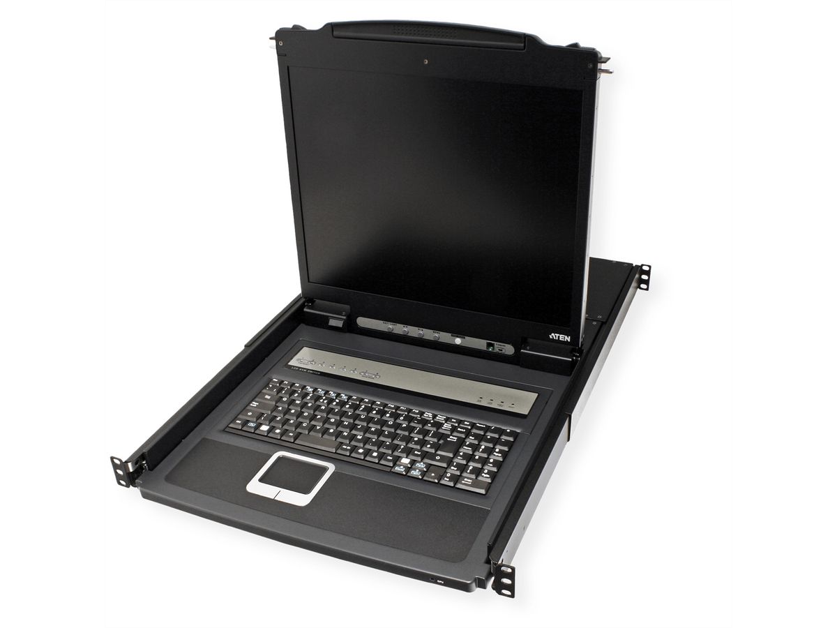 ATEN CL1308N KVM-Switch, 48cm TFT, VGA, PS/2-USB, 8 Port, UK-Layout