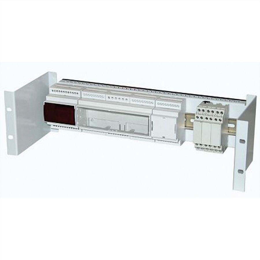 19"-Hutschienenhalter 3 HE, silberfarben
