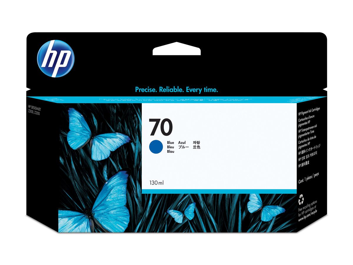 HP 70 Blau Druckerpatrone, 130 ml