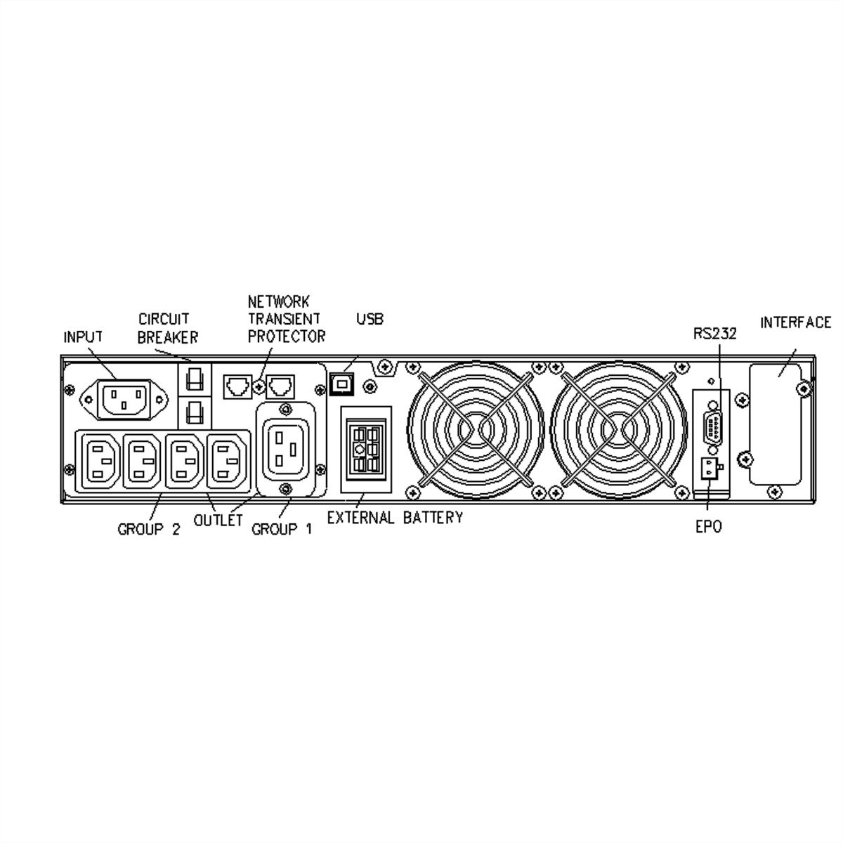 ROLINE ProSecure III 3000 RM2HE - Online USV, 19-Zoll Rackversion, schwarz
