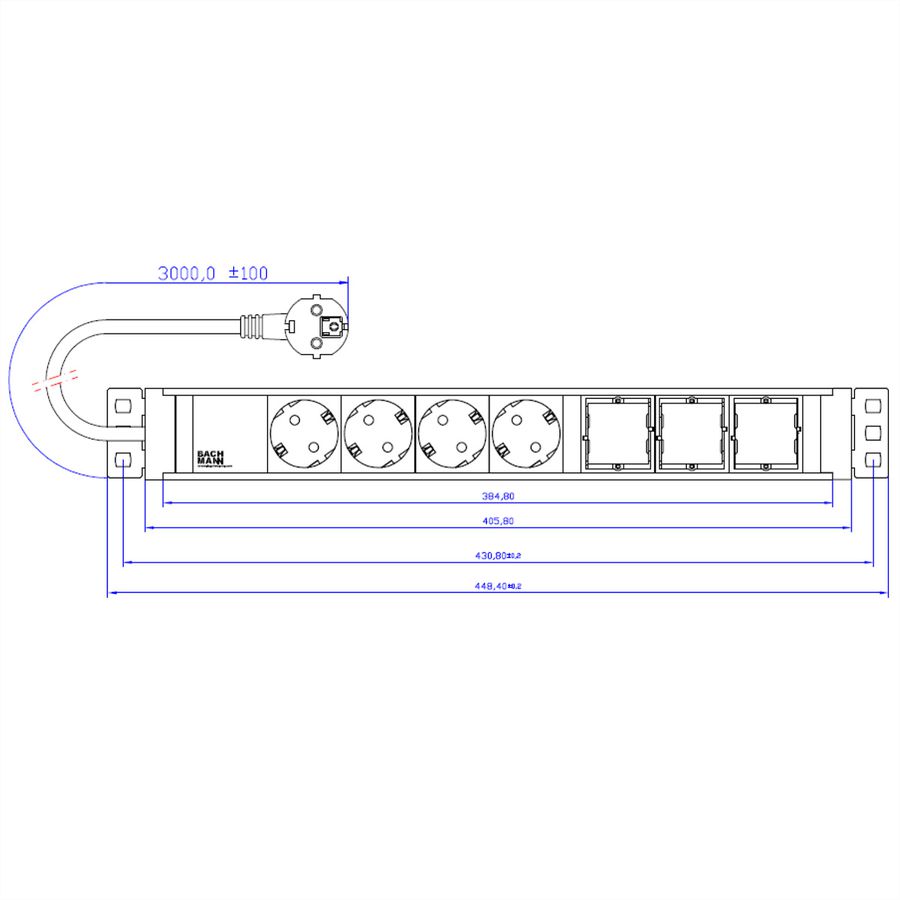 BACHMANN UNIVERSAL 4x Schutzkontakt 3x ABD