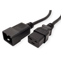 ROLINE Netzkabel Stecker C20 - Buchse C19, schwarz, 3 m