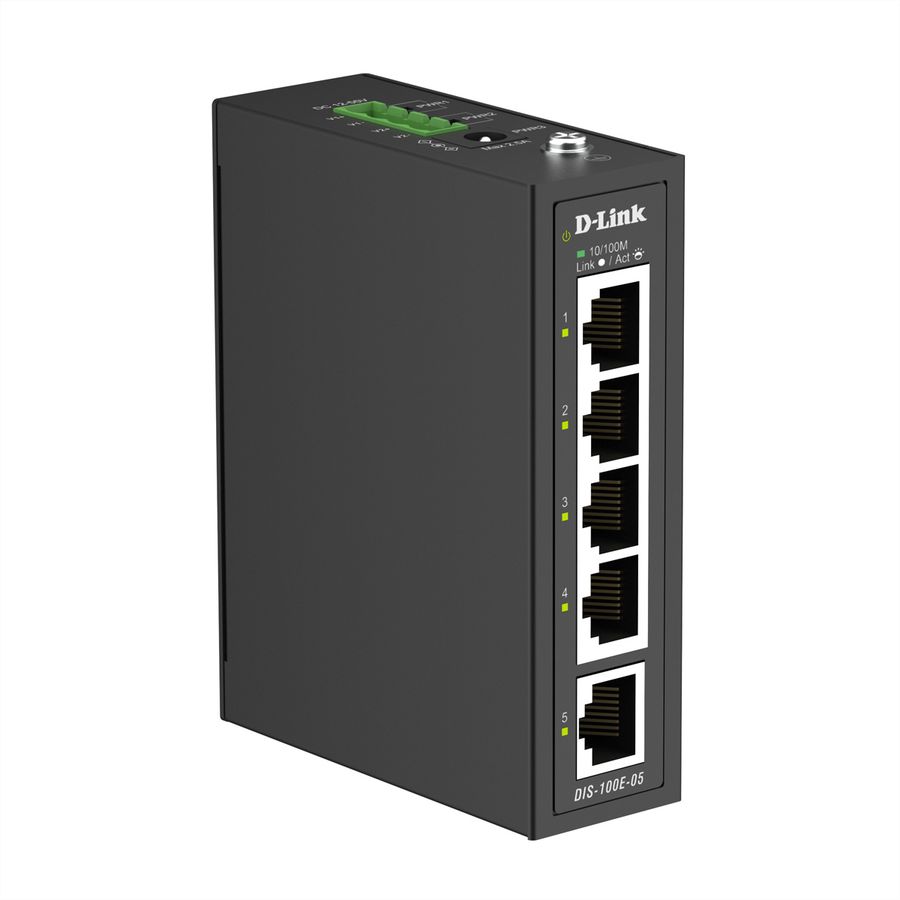 D-Link DIS-100E-05 5-Port Switch, Industrial Fast Ethernet Unmanaged