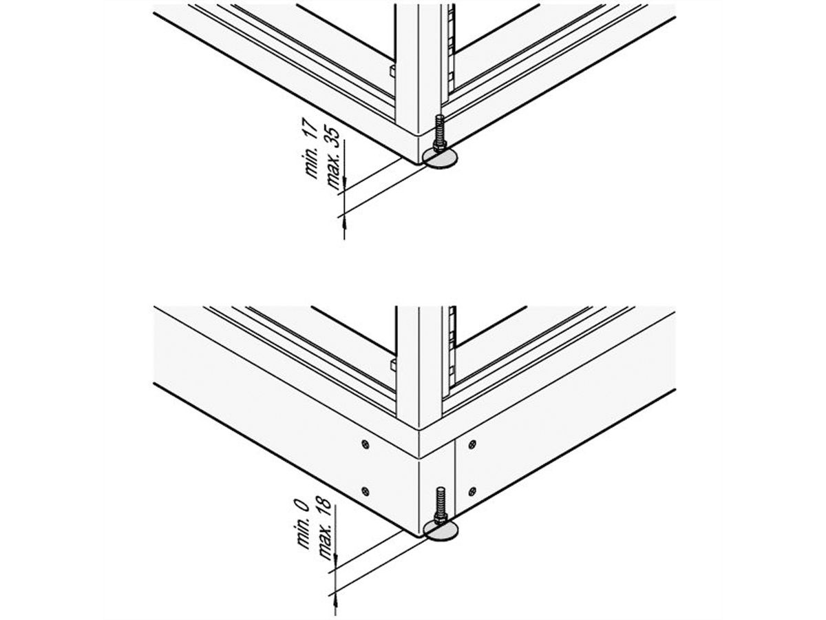 SCHROFF Nivellierfüsse - NIVELLIERFUESSE-SET 4STK