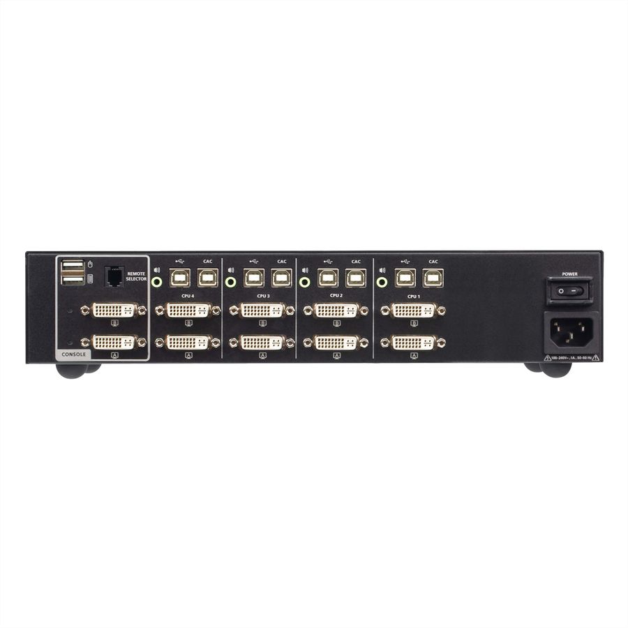 ATEN CS1144D4C 4-Port USB DVI Dual Display Secure KVM Switch mit CAC