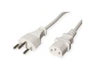 VALUE Netzkabel T12 auf C13, weiß, 1,8 m