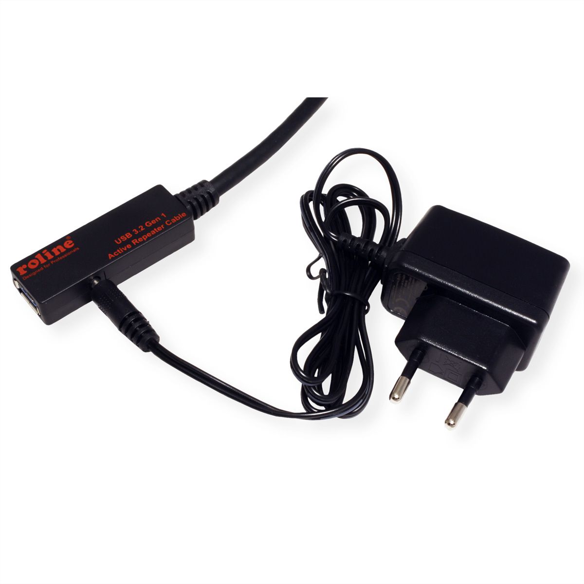 ROLINE USB 3.2 Gen 1 Aktives Repeater Kabel, schwarz, 20 m