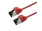 ROLINE U/FTP Patchkabel Kat.8 (Class I), slim, LSOH, Litzendraht, rot, 0,15 m
