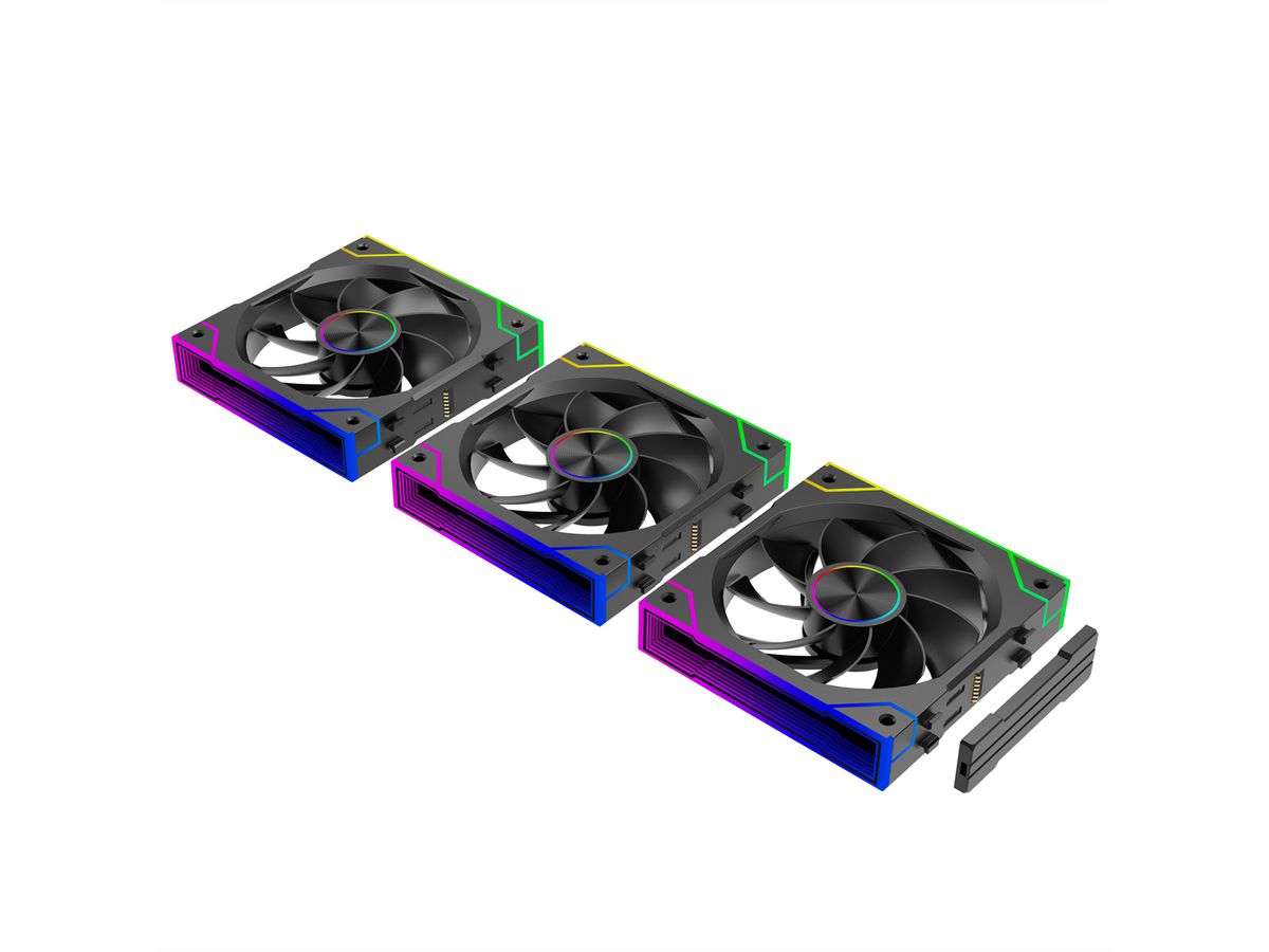 XILENCE Gaming Series XF073 ARGB Lüfter 3er Pack, XPF360R.ARGB Reverse Fan Design