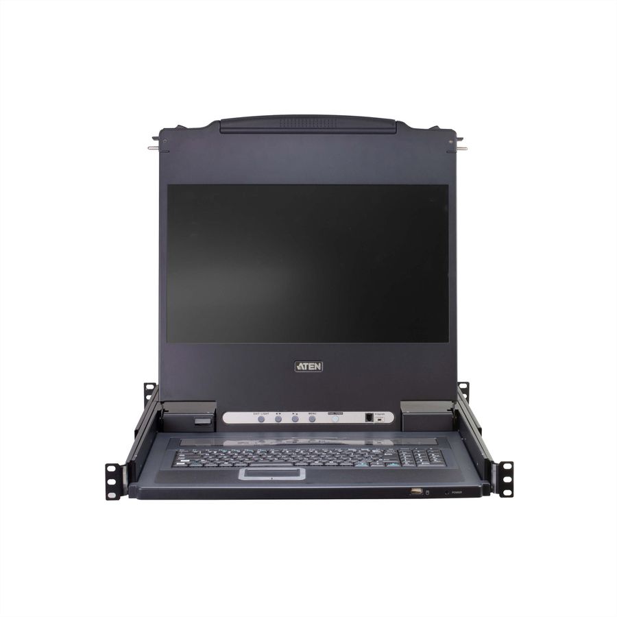 ATEN CL5708MW 43cm wide LCD KVM Switch, USB-PS/2,VGA, 8 Port, IT-Layout
