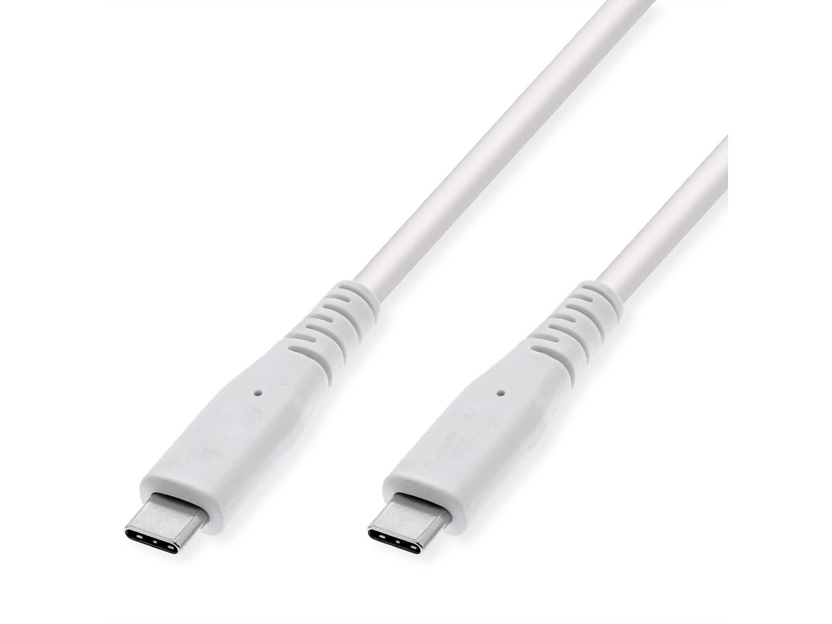 VALUE USB 3.2 Gen 2 kompatibles Kabel, C-C, ST/ST, 10Gbit/s, Emark, 60W, weiß, 3 m