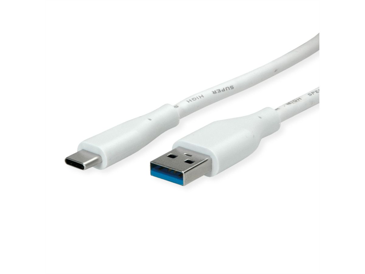 VALUE USB 3.2 Gen 1 Kabel, Typ-A-C, ST/ST, weiß, 3 m