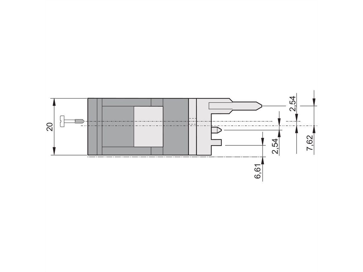 SCHROFF IEL-Griff mit 0,1 Zoll Versatz - IEL-GRIFF OB O GR/SW 100ST