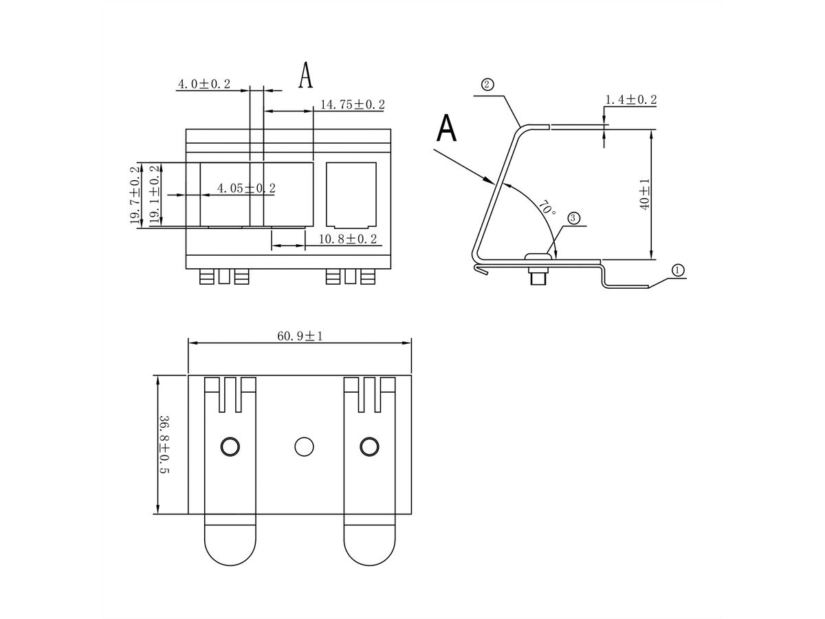 VALUE Hutschienen-Adapter unbestückt, für 3 Keystones