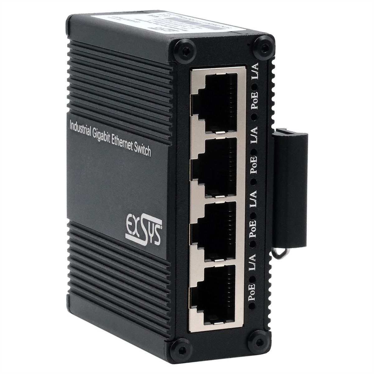 EXSYS EX-62021PoE-P 5-Port Industrial Gigabit Micro Switch mit Pass-Through, unmanaged
