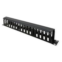 VALUE 19-Zoll-Frontplatte 1 HE mit Rangierkanal 40 x 80 mm, schwarz