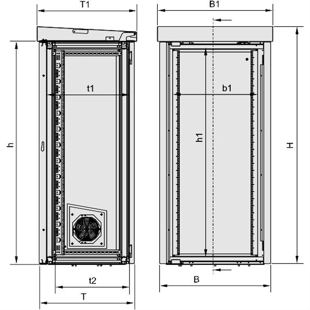 SCHROFF Modular VENT - OD MODUL.25HE 1300W 600T BEL.