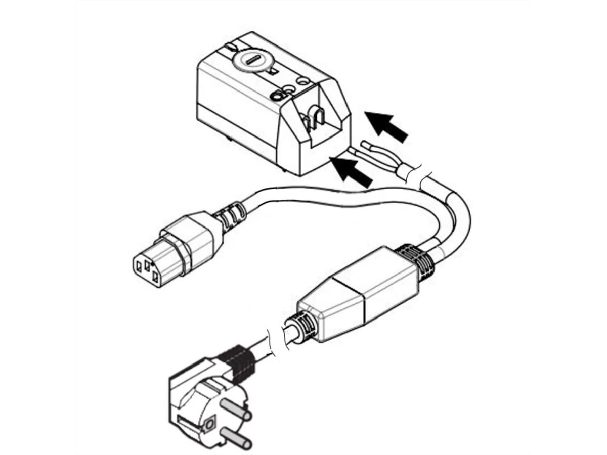 SCHROFF Thermostat mit SCHUKO/UTE Stecker Netzkabel für Kühlung, 230 VAC