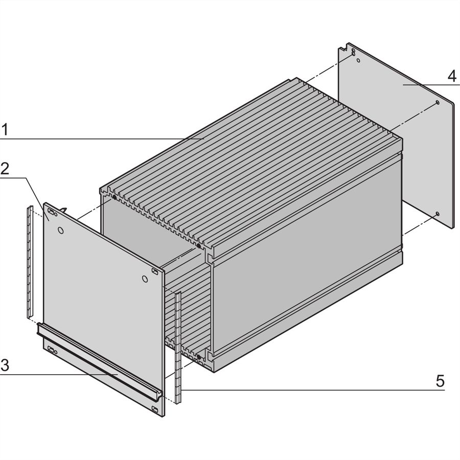 SCHROFF HF-Kassetten, 3 HE-Bausätze, Frontplatte geschirmt - HF-KASSETTE 3HE 10TE 167T
