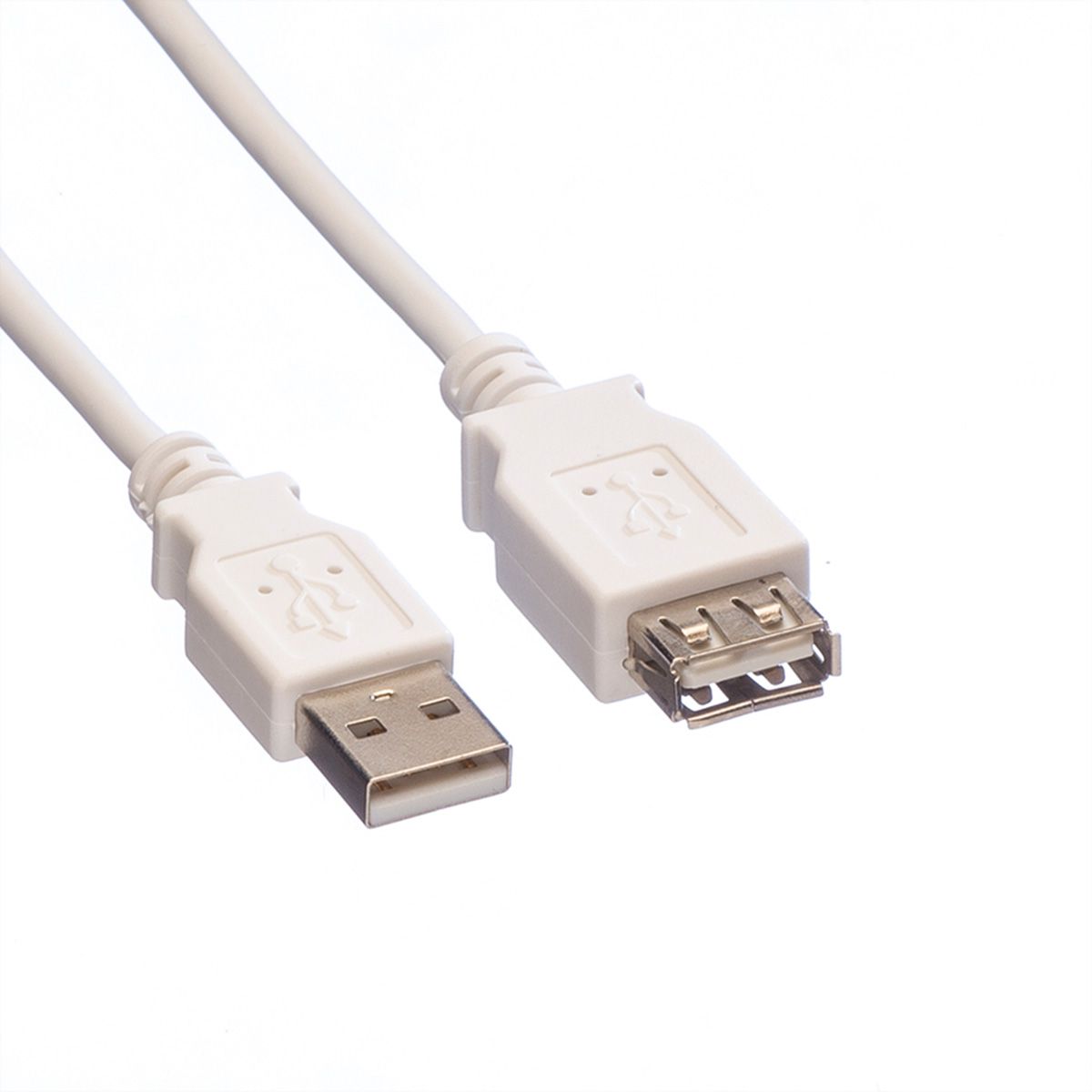VALUE USB 2.0 Verlängerungskabel, Typ A-A, ST/BU, weiß, 0,8 m