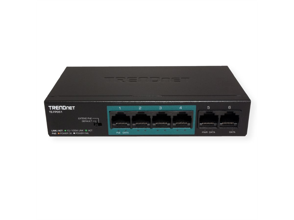 TRENDnet TE-FP051 5-Port PoE+ Switch Fast Ethernet Long Range