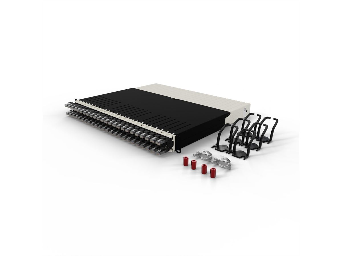 patchbox.one 8RU UTP schwarz Cat.6a 0,8m