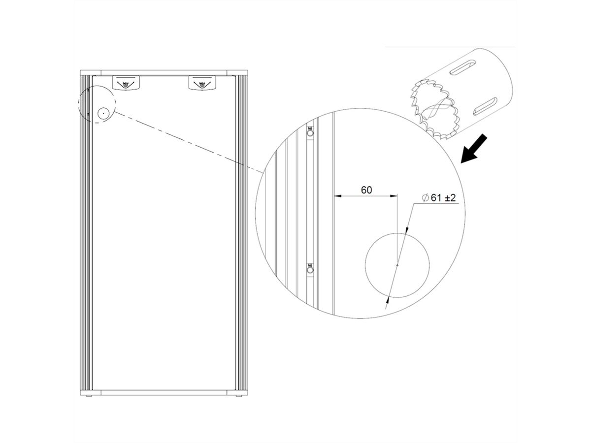 SCHROFF Montagesatz für Monitorarm für Novastar-HD-Schrank